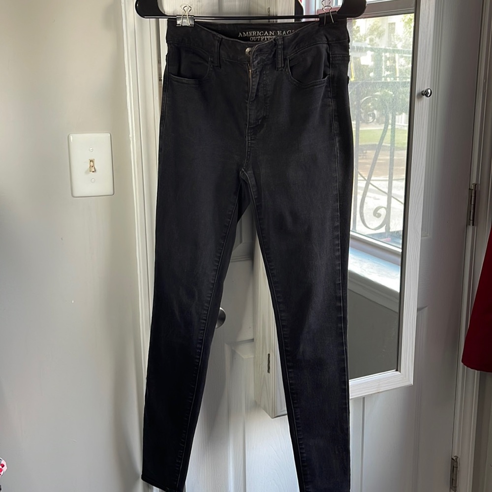 Black super super stretch jeans from American Eagle.